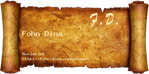 Fohn Dina névjegykártya